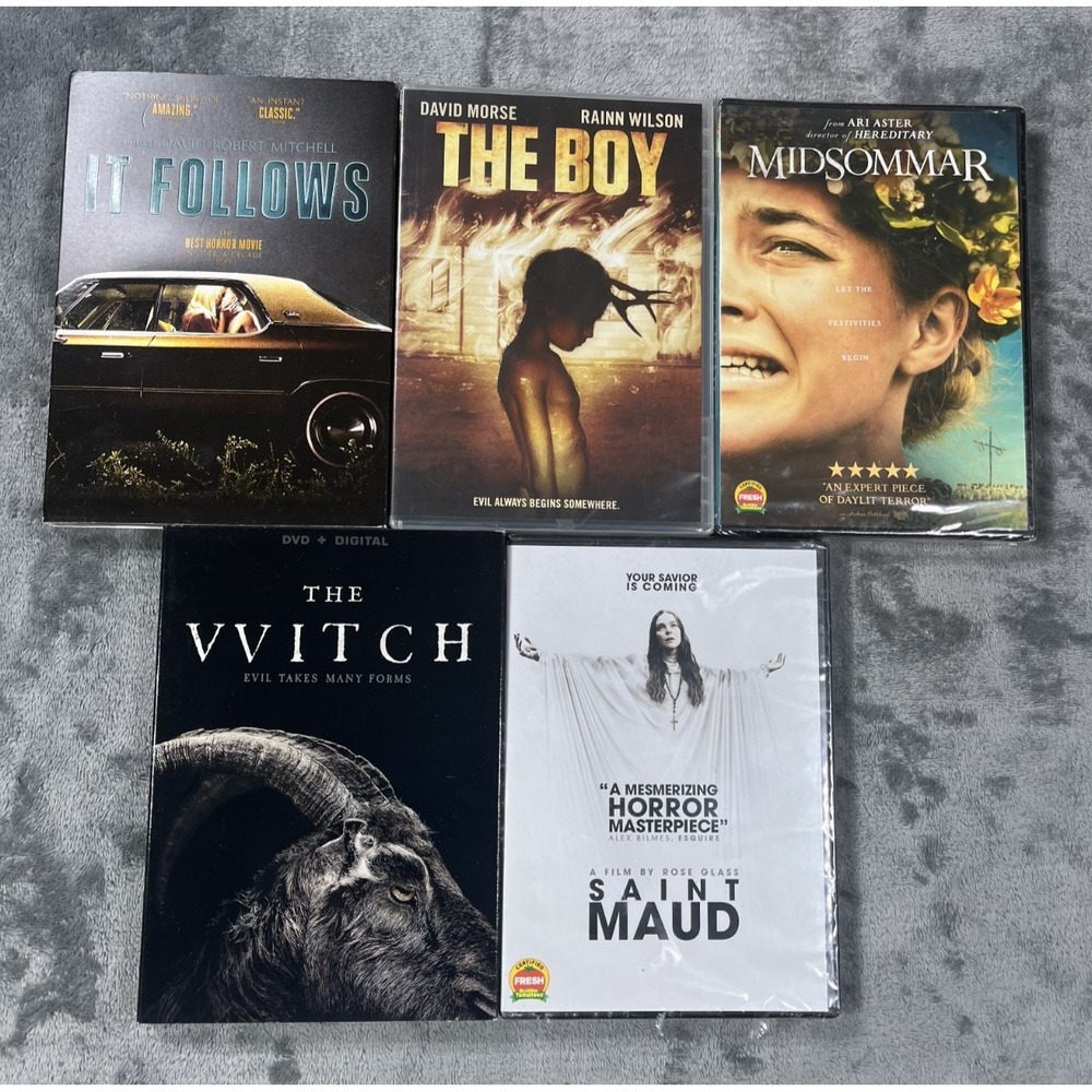 NEW Horror DVD Mix Lot Of 5 VVitch Maud It Follows The Boy Midsommar SEALED